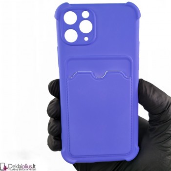 Anti-Shock dėklas su kišenėle - šviesiai violetinis (Apple Iphone 11 Pro Max)